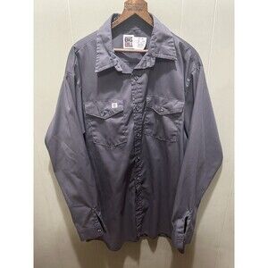 Men’s Big Bill Long Sleeve Work Shirt Wolfe Grey XL Tall Button Up